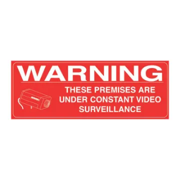 Excellent deterrent. 200mm x 74mm size self adhesive sticker. Now required by law in some states.