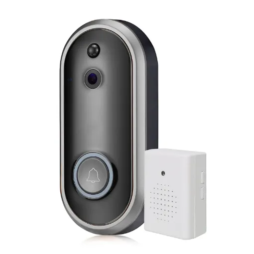 This Wi-Fi video doorbell with ringer allows you to answer the door when you’re not even home! This wifi video doorbell allows you to monitor who and what arrives at your door through the use of your phone.