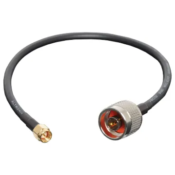 SMA male to N male. 300mm length.
All use high quality, low loss Mil-Spec ML RG58 coaxial cable.