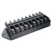 Distributes a single power input to eight outputs. Perfect for splitting a single camera supply to power up to eight cameras.