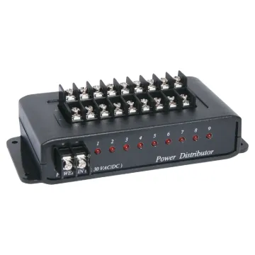 Distributes a single power input to nine outputs. With in-built PTC fuses on each output for short circuit protection.