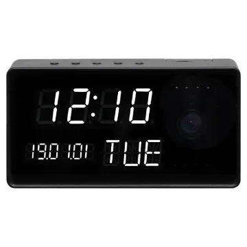 Looks like an alarm clock, but has an in-built 1080p camera capable of streaming directly to your iOS/Android phone via the Tuya SmartLife app.