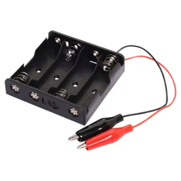 4 x AA Plastic battery holder. Supplied with Crocodile Clips.