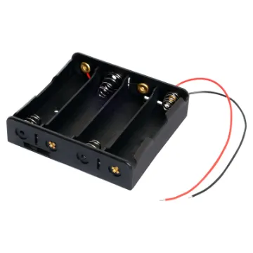 4 x 18650 Flat Plastic battery holder. With fly lead connections.
