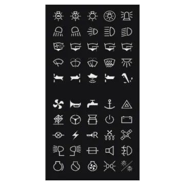 Marine labels to suit S1026-9 rocker switches.