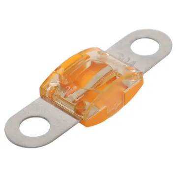 30A orange bolt on MIDI type fuse. High temperature plastic body. 32V DC max. 41 x 12mm. 