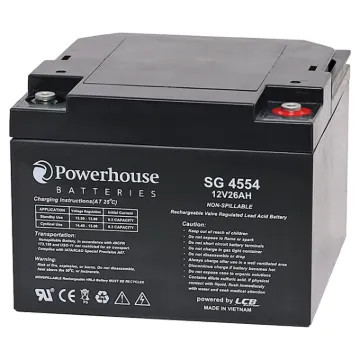 This 12V 26Ah deep cycle battery is a compact battery for powering 12V equipment. Deep cycle sealed lead acid (SLA) batteries are designed for regular discharge.