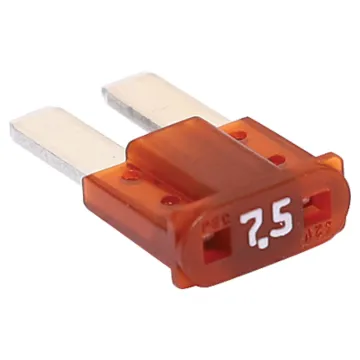 Brown 7.5A standard automotive micro2 blade fuse.