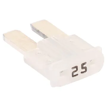 Clear 25A standard automotive micro2 blade fuse.