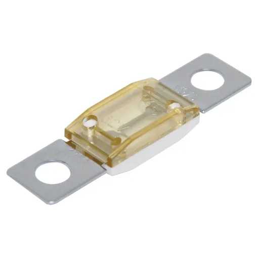 Bolt on MEGA type fuses. High temperature plastic body. 32V DC max. 67.5 x 17mm.