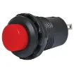 Low profile red push button switch with solder tail connection. Ideal for panel mounting into projects or rack equipment etc. 