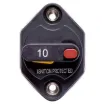 This 10A high current panel mount circuit breaker is ideal for use in 12V or 24V DC power systems. It's compact profile design takes up minimal space on your switch panel and can be easily reset using the lever switch.  It features a IP66 weatherproof casing with M6 terminal bolts.