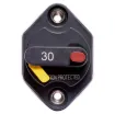 This 30A high current panel mount circuit breaker is ideal for use in 12V or 24V DC power systems. It's compact profile design takes up minimal space on your switch panel and can be easily reset using the lever switch.  It features a IP66 weatherproof casing with M6 terminal bolts.