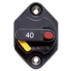 This 40A high current panel mount circuit breaker is ideal for use in 12V or 24V DC power systems. It's compact profile design takes up minimal space on your switch panel and can be easily reset using the lever switch.  It features a IP66 weatherproof casing with M6 terminal bolts.