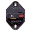 This 40A high current panel mount circuit breaker is ideal for use in 12V or 24V DC power systems. It's compact profile design takes up minimal space on your switch panel and can be easily reset using the lever switch.  It features a IP66 weatherproof casing with M6 terminal bolts.