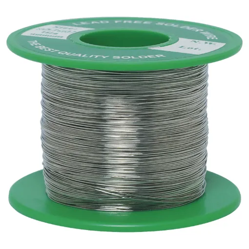 Lead free. Complies with European RoHS.
Tin 99.3%, copper 0.7%.

0.3mm, 100g Roll