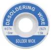 Apply wick to the joint & heat with a soldering iron, capillary action then draws the solder off. 1.5m length.