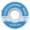 Apply wick to the joint & heat with a soldering iron, capillary action then draws the solder off. 1.5m length.