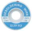 Apply wick to the joint & heat with a soldering iron, capillary action then draws the solder off. 1.5m length.