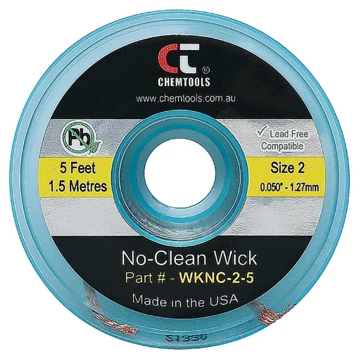 Apply wick to joint and heat with soldering iron and the capillary action of the braid draws the solder off. All approximately 1.5 metres long. 1.27mm Yellow