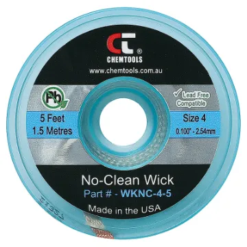 Apply wick to joint and heat with soldering iron and the capillary action of the braid draws the solder off.  All approximately 1.5 metres long.  2.54mm Blue