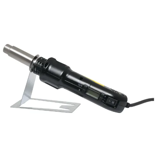 This 300W hot air handheld SMD Rework tool provides a quick and easy way to rework boards fitted with surface mount parts. Suitable for use with SOIC, CHIP, QFP, PLCC & BGA devices and a wide variety of SMD components.