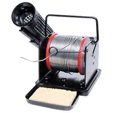 This combination solder roll holder and soldering iron stand will keep your soldering iron off your working surface & your solder within easy reach.