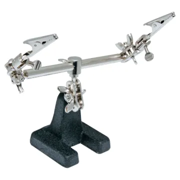 Complete with dual clamps to hold PCBs, wire etc in place.