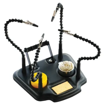 This handy bench top helper features 4 flexible arms for keeping items in position when working on them, making it ideal for soldering cables, PCBs and a range of hobbyist uses. Sturdy metal base.