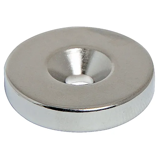 Rare earth magnets contain neodymium compound combined with ferrite (anisotropic) to give extremely powerful magnetic properties compared to standard ferrite magnets. They come encased in nickel jackets to protect the inner material.  25 x 5mm