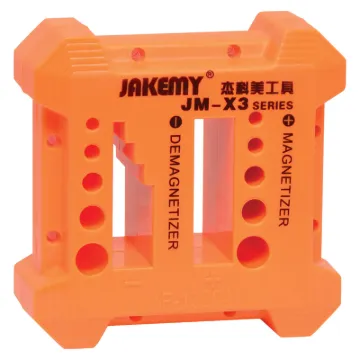 Allows you to easily magnetise your screwdrivers for easier handling of tiny screws. Or alternatively demagnetise your tools for use near sensitive equipment such as hard drives. Simply run the screwdriver end from side to side to magnetise or demagnetise.