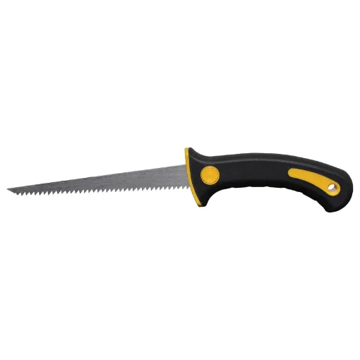 A toolbox essential. This Wallboard saw is ideal for cutting small, often awkward features in various building materials. The angular tip makes it idea to make holes prior to cutting. The curved handle is designed to fit into the users hand comfortably and for greater control and ease of use. It is ideal for builder, construction and DIY use.