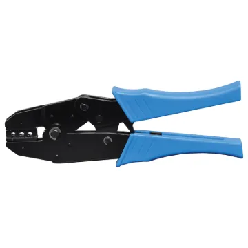 Heavy duty, all metal ratchet crimp tool designed specifically for terminating industry standard MC-4 style solar connectors.