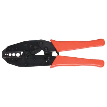 Suits coaxial cable connectors. Adjustable crimp tension with ratchet action handles.  Heavy duty all metal construction.