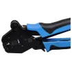 This Professional RJ45 Open-Pass Modular Plug Crimptool Crimps and cuts open-pass RJ45 and works on industry standard plug. Exposed wire ends are cut and trimmed off automatically for faster terminations.