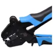 This Professional RJ45 Open-Pass Modular Plug Crimptool Crimps and cuts open-pass RJ45 and works on industry standard plug. Exposed wire ends are cut and trimmed off automatically for faster terminations.