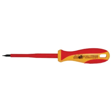 A must for people who service 240V appliances. Rated at 1000V with insulated shaft. Super comfortable rubberised grip. Heat treated chrome vanadium tips for long life.