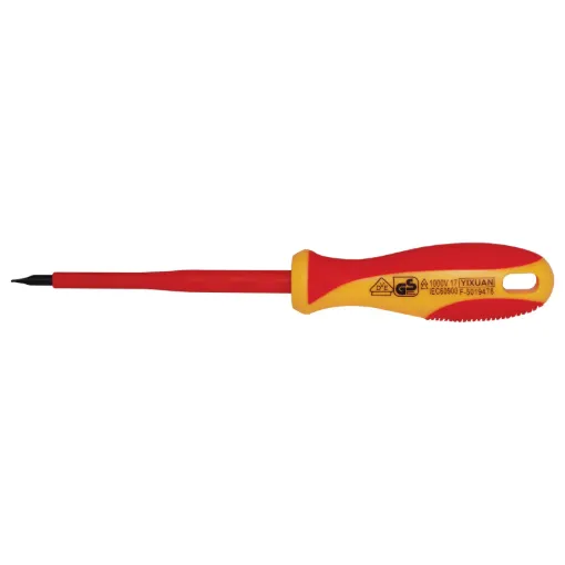 A must for people who service 240V appliances. Rated at 1000V with insulated shaft. Super comfortable rubberised grip. Heat treated chrome vanadium tips for long life.