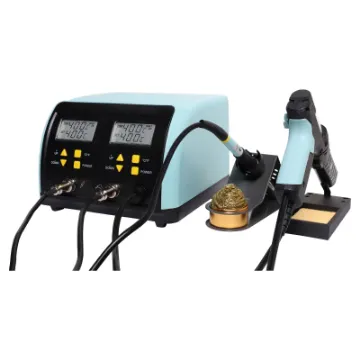 This combination 60W soldering iron and 90W vacuum desoldering station provides hobby enthusiasts and technicians with everything they need for soldering on the workbench in one compact unit.