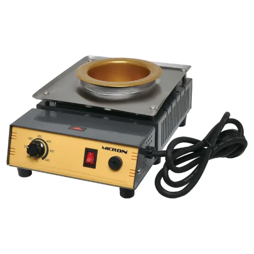 The ideal solution for anyone who needs to tin multiple stranded wire. The unit has a maximum weight of 1350g of solder and will take around 8 - 25 minutes to melt the solder dependant on the quantity used.