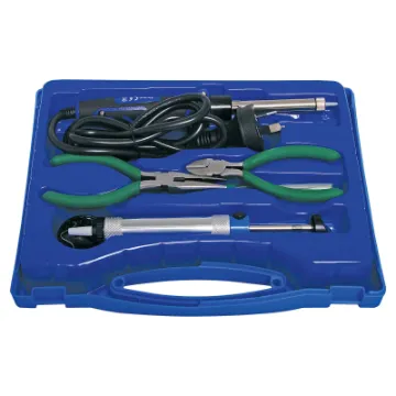 A handy all in one electric soldering iron starter kit for the student, beginner or for that occasional repair job.
