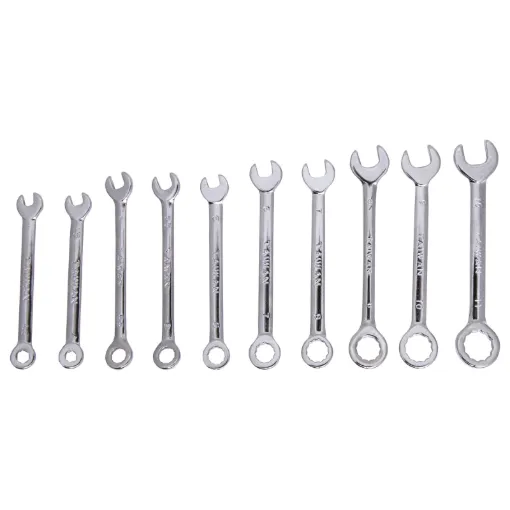 Sizes: 
Open ends : 10mm, 9mm, 8mm, 7mm, 6mm, 5.5mm, 5mm, 5mm, 4mm, 4.5mm
Ring ends : 11mm, 10mm, 9mm, 8mm, 7mm, 6mm, 6mm, 5.5mm, 4.5mm, 4mm