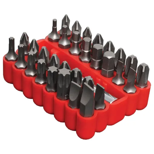 All housed in a handy plastic holder. Great for the toolbox, workbench, etc. Suitable for use with battery drills or the T 2179 Hex Bit Driver Handle.