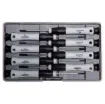 Precision screwdrivers with rotating ball bearing top ferrule for ease of use. Contains 5 flat blade and 3 phillips head drivers. Supplied in a robust carry case. Ideal for telecommunications gear, laptop computers or similar equipment.