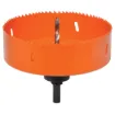 High speed steel holesaw cuts a precise neat 140mm hole into 13mm Plasterboard, Plywood, Acrylic sheet, etc. (Not recommended for cutting metal) Suitable for both battery and electric power drills with a standard 3/8&quot chuck. 

Exact size for our One-