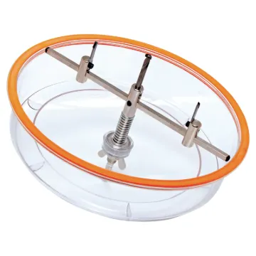 Featuring an adjustable cutting tool and impact-resistant transparent cowling & very simple to operate. The spring loaded cutting arm ensures the cowling remains in place for added safety, plus it catches all the mess! Cutting depth up to 25mm by a single cut or alternatively 50mm is possible by drilling both sides. Perfect for cutting holes in pla