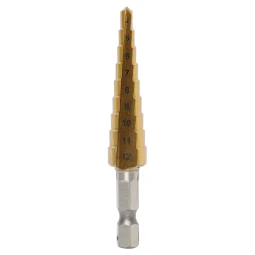 Handy 4-12mm 9 step drill bits allowing you to drill different sized holes in plastic, wood or metal without changing drill bits.