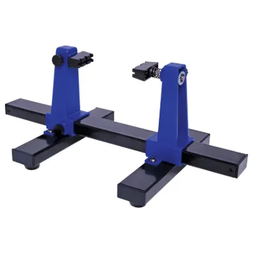 A must have for every technicians work bench, this handy rotating PCB holder suits boards up to 200x140mm in size. Features spring loaded clamps to keep the board secure, and sliding arms for quick adjustment. Heavy base and rubber feet ensure a solid working sufrace at all times.