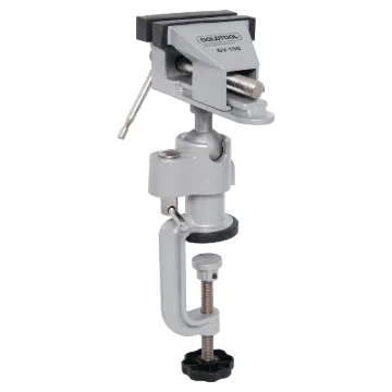 Made from diecast alloy. Clamps to your work bench and provides total 360&deg freedom when working. Jaws open to 55 mm.  Includes soft jaws for holding delicate connectors.