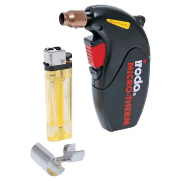 Iroda MJ-600 is designed to provide flameless heating, not a direct flame, for reducing heatshrink insulation without burning it. Once started, the tip generates instant heat regulated at the correct temperature for reducing heatshrink tubing (650C).